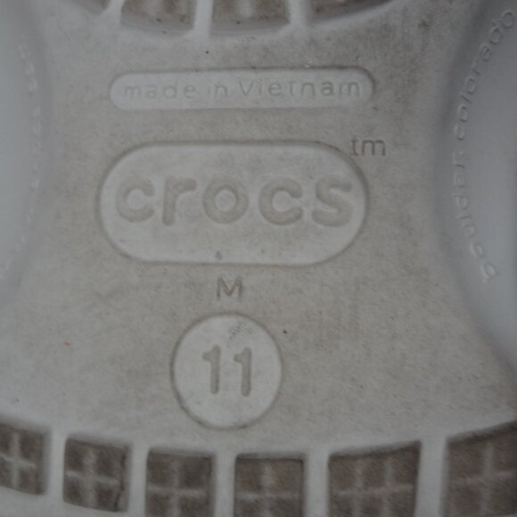 CROCS SLIP ON CLOGS MENS SIZE 11 WHITE SANDALS SHOES - Picture 7 of 7